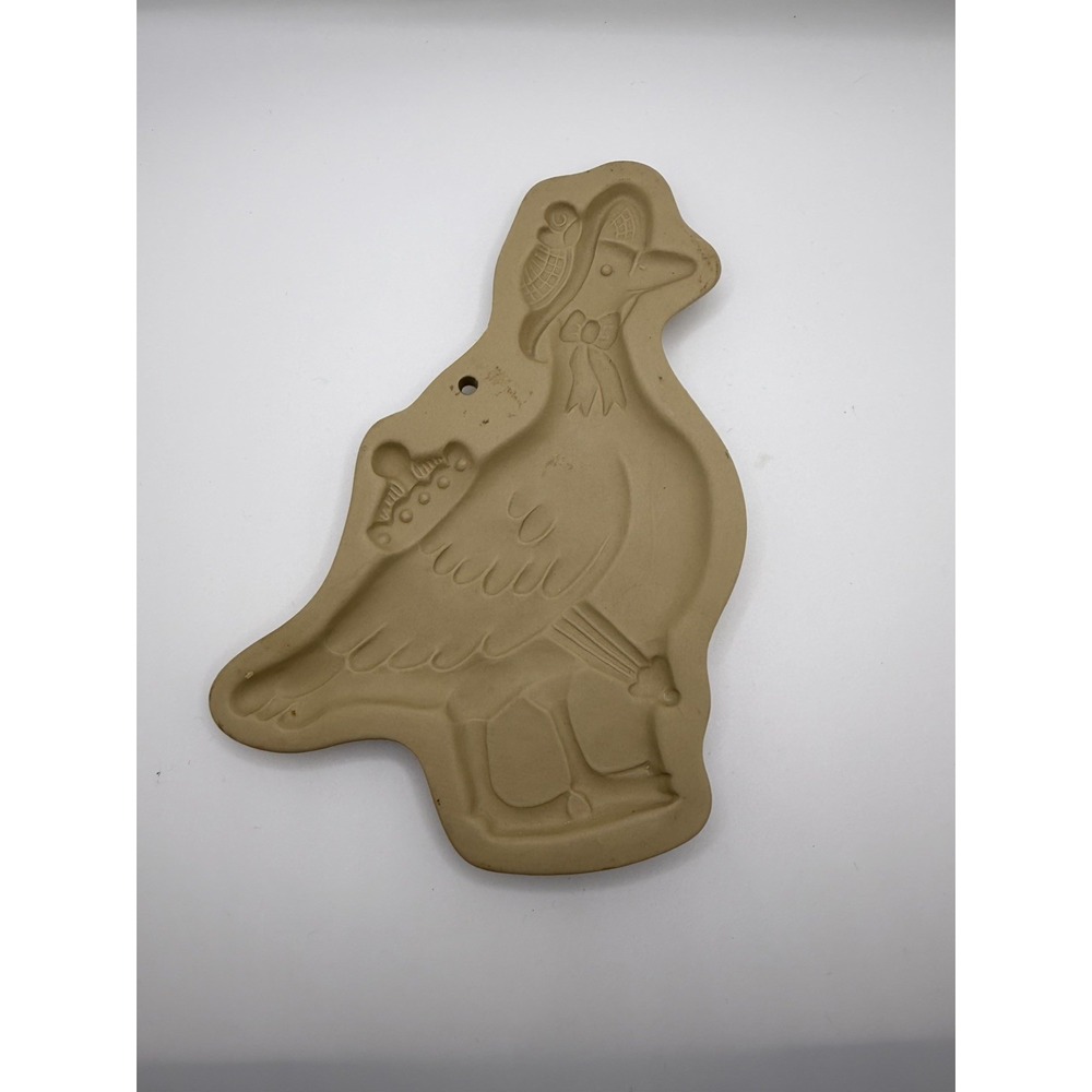 Brown Bag Cookie Art Mold Goose Duck Vintage 1992 Hill Design Stoneware Brown